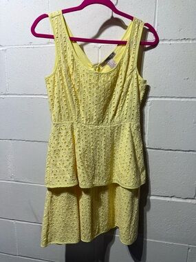 Eve Lime Yellow Eyelet Dress